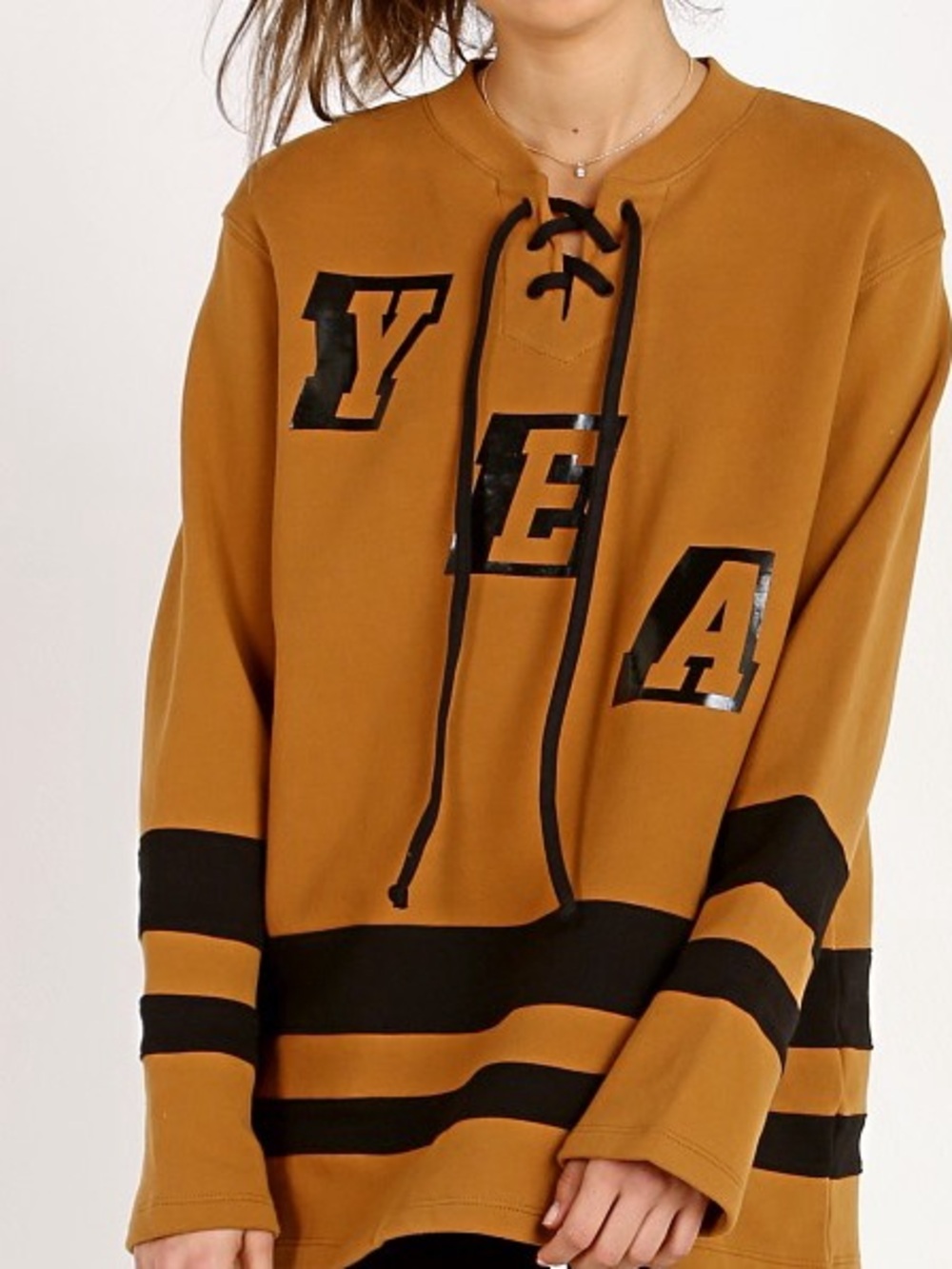 Year of Ours Fleece Hockey Sweatshirt Size Small